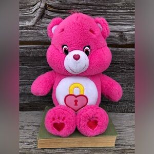 Care Bears Secret Bear stuffed animal plush toy ©️2015 Bright Pink plushie 💖